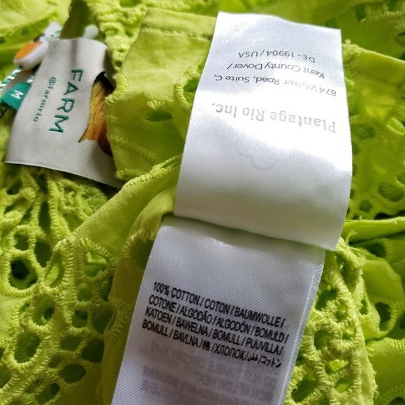 Set of Farm Rio Palm Tree Richilier Blouse & Linen Wide Leg Pants - Medi… - Picture 6 of 16